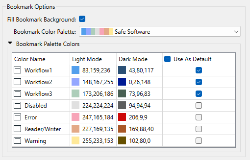Changing default palettes